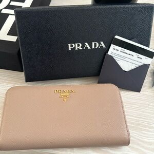 Prada Long Zippy Saffiano Long Wallet
